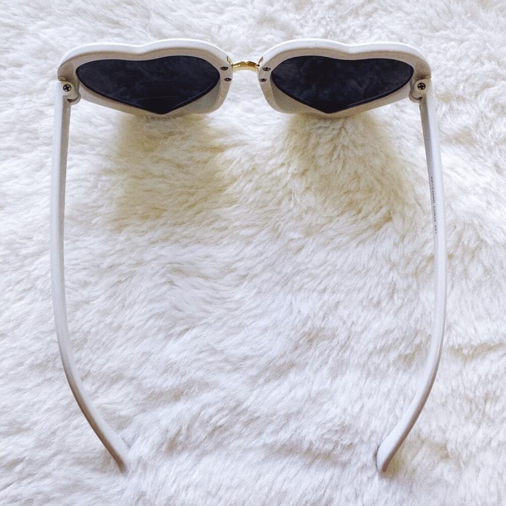 Pixie White Girl Heart-shape Sunglasses - Picture 7 of 11